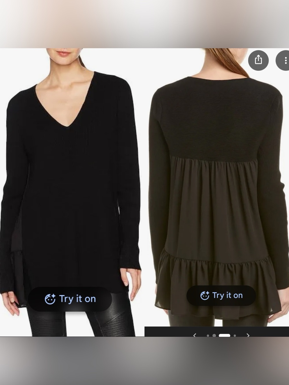 Bcbgmaxazria Shona black Tunic sweater wool & cashmere blend size XXS